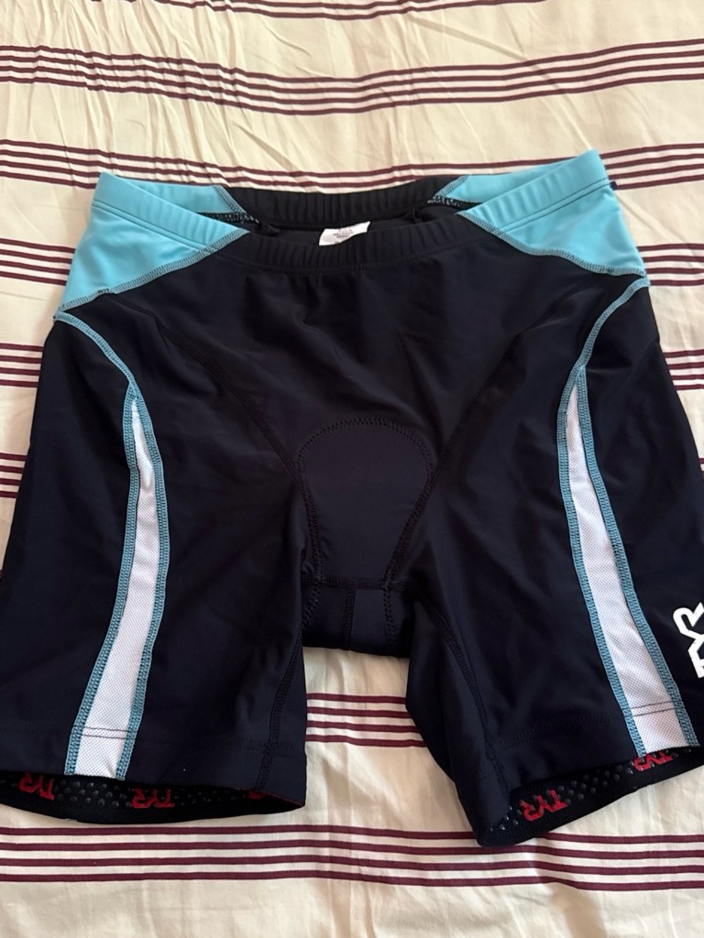 TYR Black and Light Blue Women's Athletic Shorts cycling